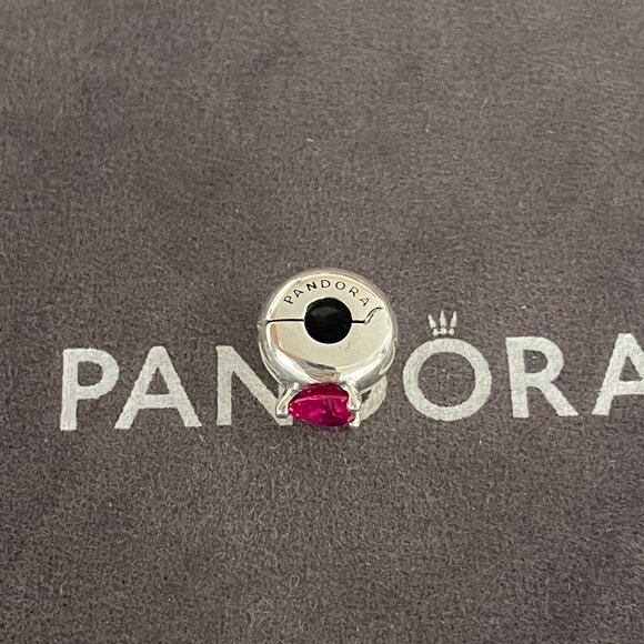 Pandora Red Heart Solitaire Clip Charm - Picture 3 of 5